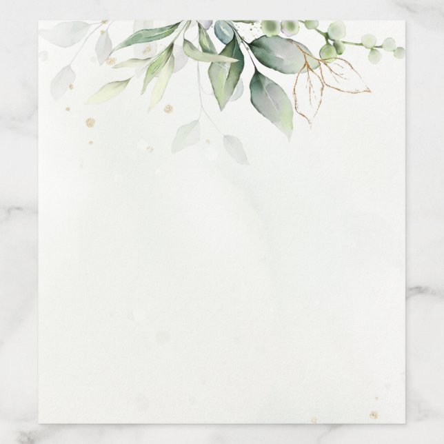 Eucalyptus Greenery Gold Leaves Elegant Envelope Liner (Design)