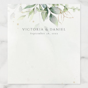 Eucalyptus Greenery Gold Leaves Elegant Envelope Liner