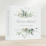 Eucalyptus Greenery Gold Leaves Elegant Wedding 3 Ring Binder<br><div class="desc">Beautiful wedding album featuring watercolor eucalyptus and gold leaves.</div>