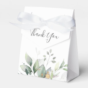 Eucalyptus Greenery Gold Leaves Elegant Wedding Favor Boxes