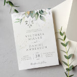 Eucalyptus Greenery Gold Leaves Elegant Wedding Invitation<br><div class="desc">Beautiful wedding invitation featuring hand-painted watercolor eucalyptus and gold leaves. Perfect choice for spring and summer weddings.</div>