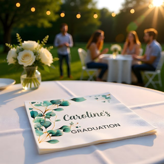 Eucalyptus Greenery Grad Party Napkins (Creator Uploaded)