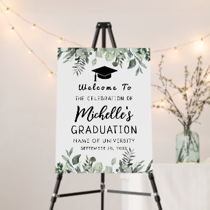 Eucalyptus Greenery Graduation Party Welcome Sign