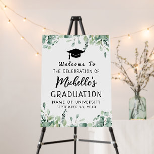 Eucalyptus Greenery Graduation Party Welcome Sign