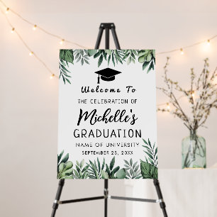 Eucalyptus Greenery Graduation Party Welcome Sign 