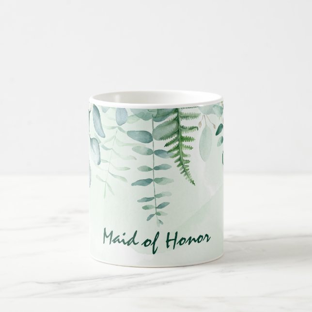 Eucalyptus greenery green maid honor wedding coffee mug (Center)