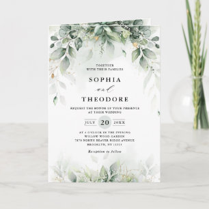 Eucalyptus Greenery Gum Botanical Rustic Wedding Invitation