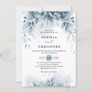 Eucalyptus Greenery Gum Botanical Rustic Wedding Invitation