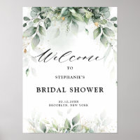 Eucalyptus Greenery Gum Bridal Shower Welcome Poster