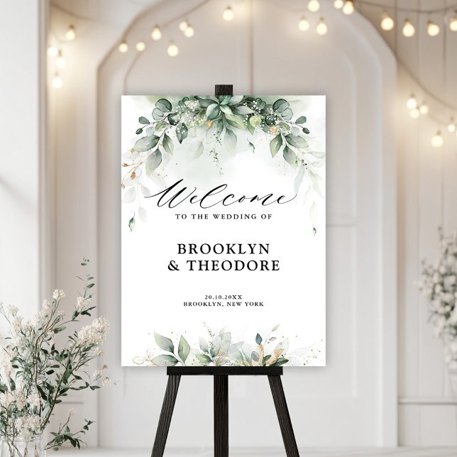 Eucalyptus Greenery Gum Wedding Welcome Foam Board (Eucalyptus Greenery Gum Wedding Welcome Foam Board)