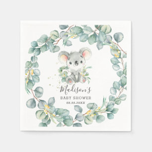 Eucalyptus Greenery Koala Baby Boy Shower Birthday Napkins