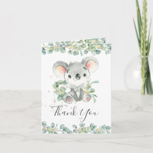 Eucalyptus Greenery Koala Birthday Baby Shower  Thank You Card