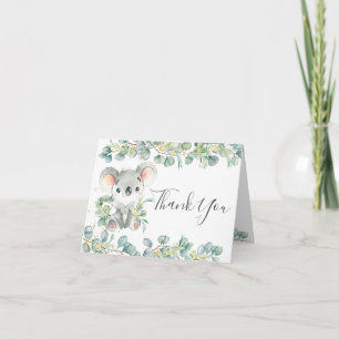 Eucalyptus Greenery Koala Birthday Baby Shower Thank You Card