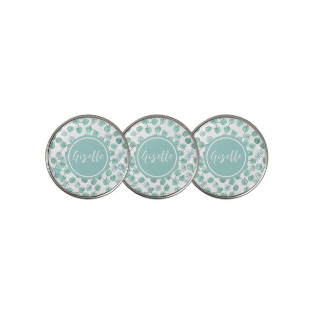 Eucalyptus Greenery Ladies Golf Ball Marker (3 Up)