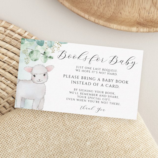 Eucalyptus Greenery Lamb Books for Baby Enclosure Card (Creator Uploaded)