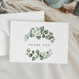 Eucalyptus Greenery Leaf Arch Wedding or Birthday Letterpress Thank You Card