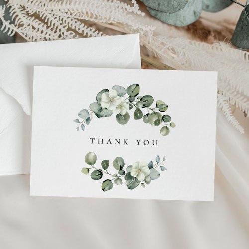 Eucalyptus Greenery Leaf Arch Wedding or Birthday Thank You Card