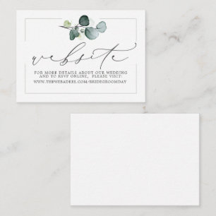 Eucalyptus Greenery Leaves Boho Wedding Website Enclosure Card