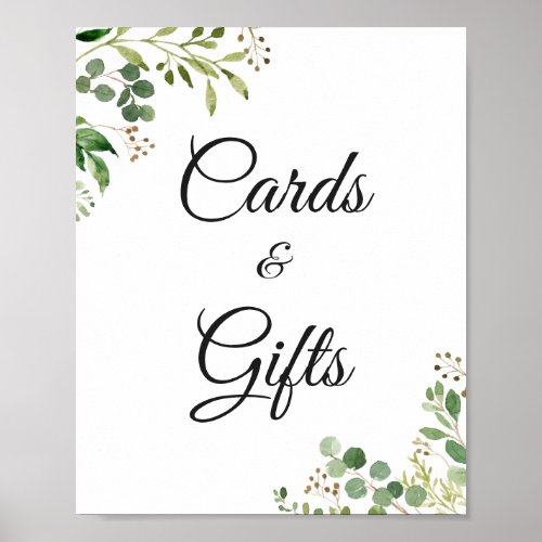 Eucalyptus Greenery Leaves Cards and Gifts Sign