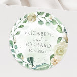 Eucalyptus Greenery Leaves Elegant Floral Wedding Classic Round Sticker<br><div class="desc">An elegant floral wedding sticker,  featuring watercolor roses and eucalyptus leaves.</div>