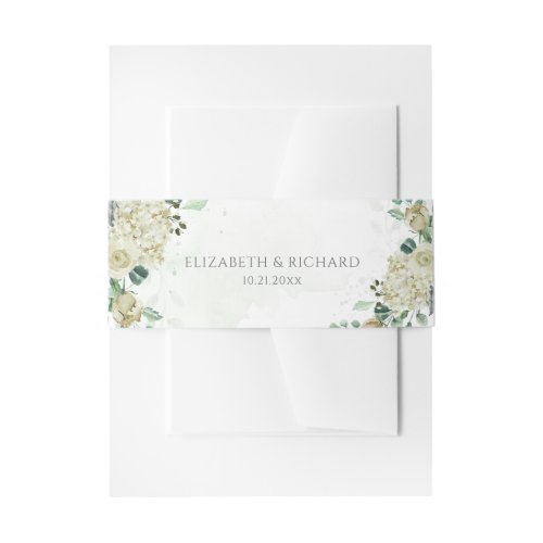 Eucalyptus Greenery Leaves Elegant Floral Wedding Invitation Belly Band