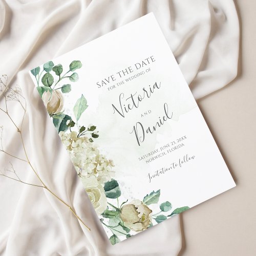 Eucalyptus Greenery Leaves Elegant Floral Wedding Save The Date