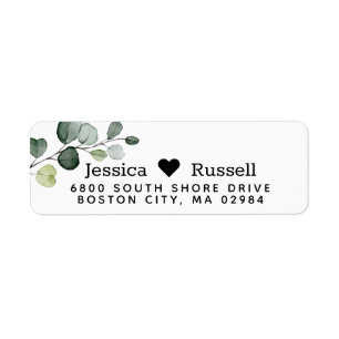 Eucalyptus Greenery Leaves Return Address Label