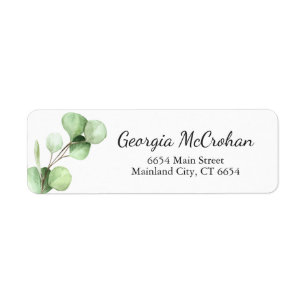 Eucalyptus Greenery Leaves Return Address Label