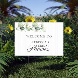 Eucalyptus Greenery Leaves Watecolor Bridal Shower Sign