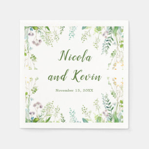 Eucalyptus Greenery Leaves Wedding Napkins