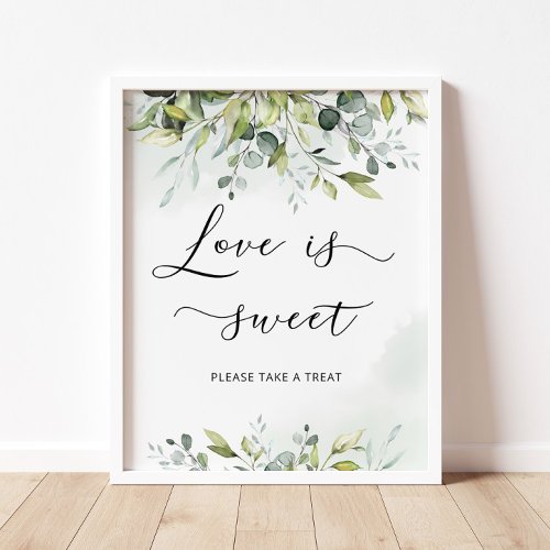 Eucalyptus greenery Love is sweet Poster