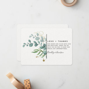 Eucalyptus Greenery Luxury Wedding Thank You Note Card