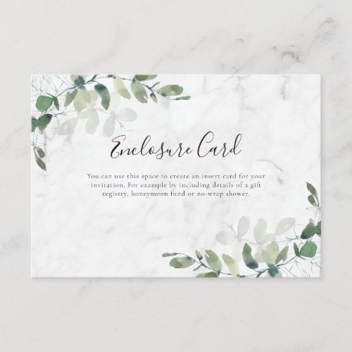 Eucalyptus Greenery Marble 35x5  Enclosure Card