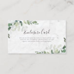 Eucalyptus Greenery Marble Enclosure Card<br><div class="desc">Create your own co-ordinating enclosure card for your wedding,  bridal shower or other celebration with this easy to edit design.</div>