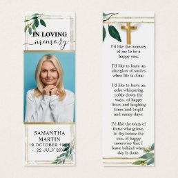 Eucalyptus Greenery Memorial Funeral Bookmark