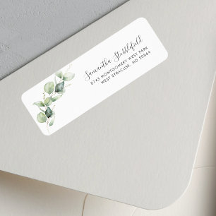 Eucalyptus Greenery Minimalist Return Address Label