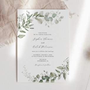 Eucalyptus Greenery Minimalist Wedding Invitation