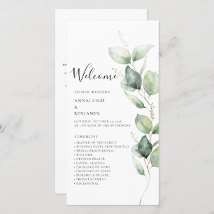 Eucalyptus Greenery Minimalist Wedding Program