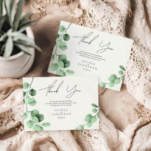 Eucalyptus Greenery Minimalist Wedding Thank You Card