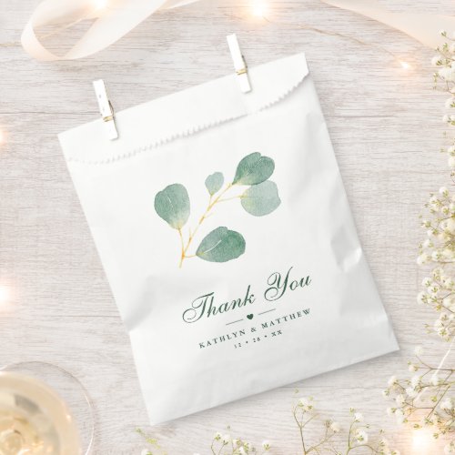 Eucalyptus Greenery Modern Elegant Summer Wedding Favor Bag