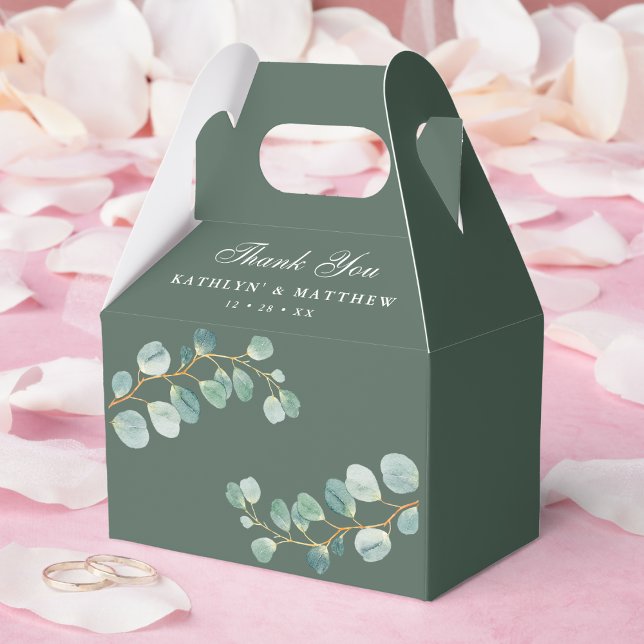 Eucalyptus Greenery Modern Elegant Summer Wedding Favor Boxes (Creator Uploaded)