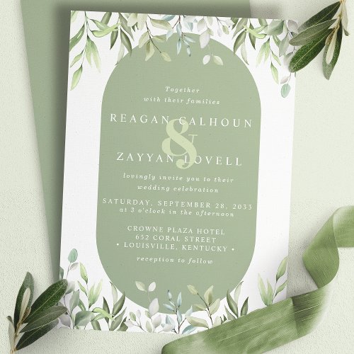 Wedding Invitations 15 Eucalyptus Greenery Modern Watercolor Wedding Invitation