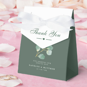 Eucalyptus Greenery Modern Wedding Thank You Favor Boxes