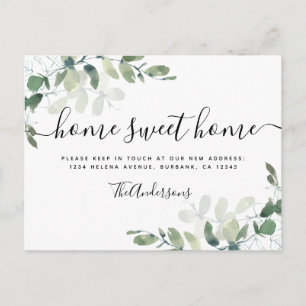 Eucalyptus Greenery Moving Announcement  Postcard