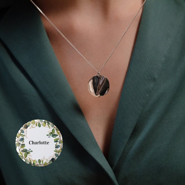 Eucalyptus greenery name tag button (Creator Uploaded)