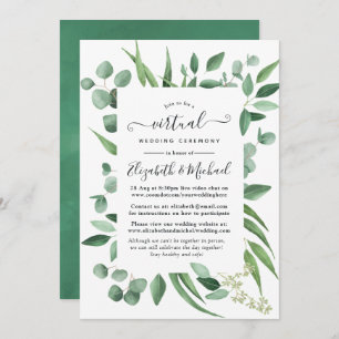 Eucalyptus Greenery Online Virtual Wedding Invitation