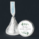 Eucalyptus Greenery Personalized Hershey®'s Kisses®<br><div class="desc">Add a sweet and stylish touch to your wedding celebration with these personalized Hershey’s Kisses featuring eucalyptus greenery thank you stickers. Adorned with delicate watercolor foliage and your custom names and date, these candy favors are perfect for guest tables, favor bags, or candy buffets. Ideal for rustic, garden, or minimalist...</div>