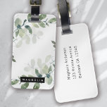 Eucalyptus Greenery Personalized Monogram Name Luggage Tag<br><div class="desc">Personalize this watercolor eucalyptus greenery design with your name.</div>