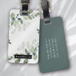 Eucalyptus Greenery Personalized Monogram Name Luggage Tag<br><div class="desc">Personalize this watercolor eucalyptus greenery design with your name.</div>