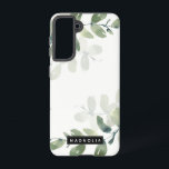 Eucalyptus Greenery Personalized Name Monogram Samsung Galaxy S21 Case<br><div class="desc">Personalize this watercolor eucalyptus greenery design with your name.</div>